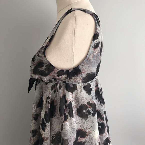 PETER ALEXANDER Sheer Floaty Babydoll Nightie Purple Black Sleeveless V-Neck Bow - Picture 8 of 15